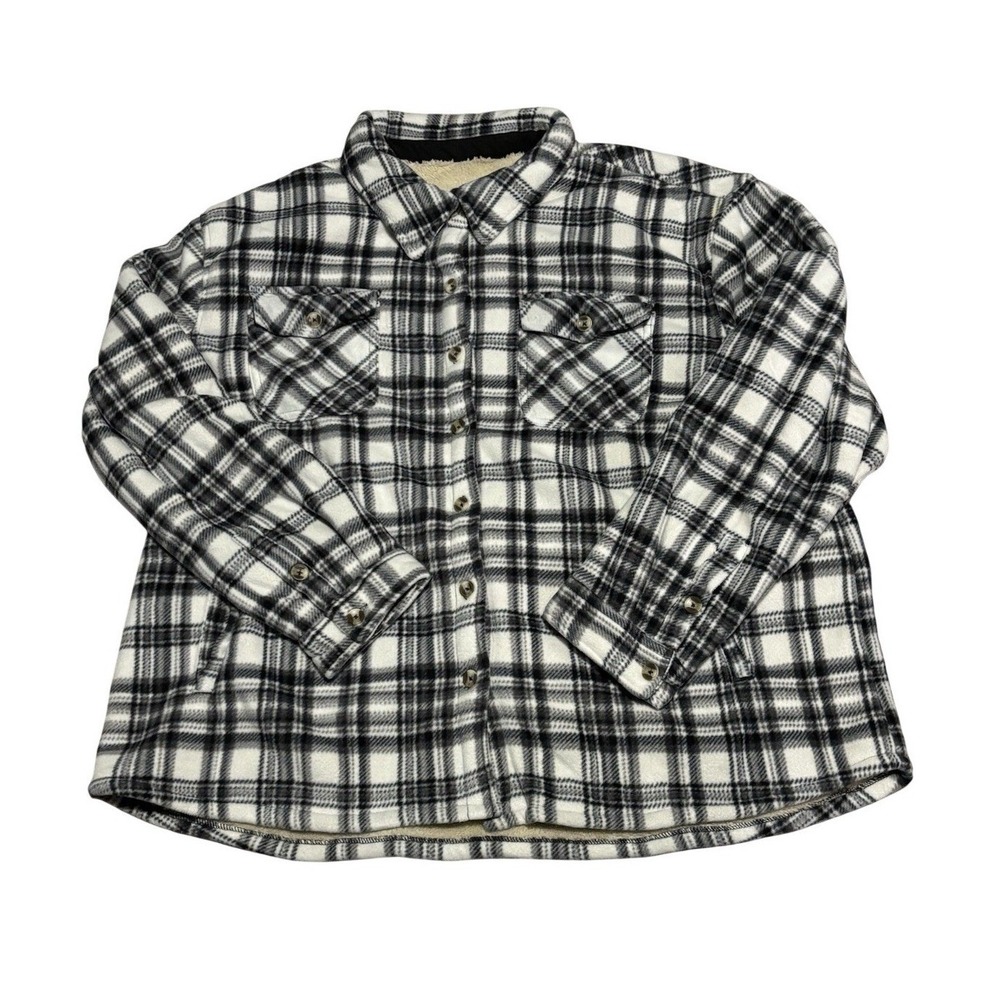 NWT Sage Collective Plaid Shirt Jacket Sherpa‎ Lining Women's Size  XXL  Comfy
